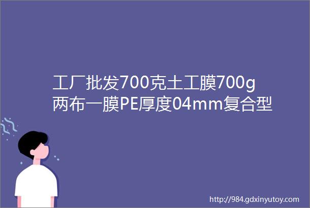 工厂批发700克土工膜700g两布一膜PE厚度04mm复合型防水